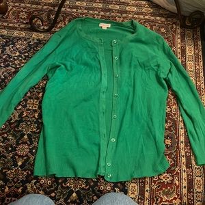 Green cardigan